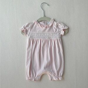 Edgehill Collection Pink Baby Smocked Romper with Ruffle Sleeves EUC, 3M